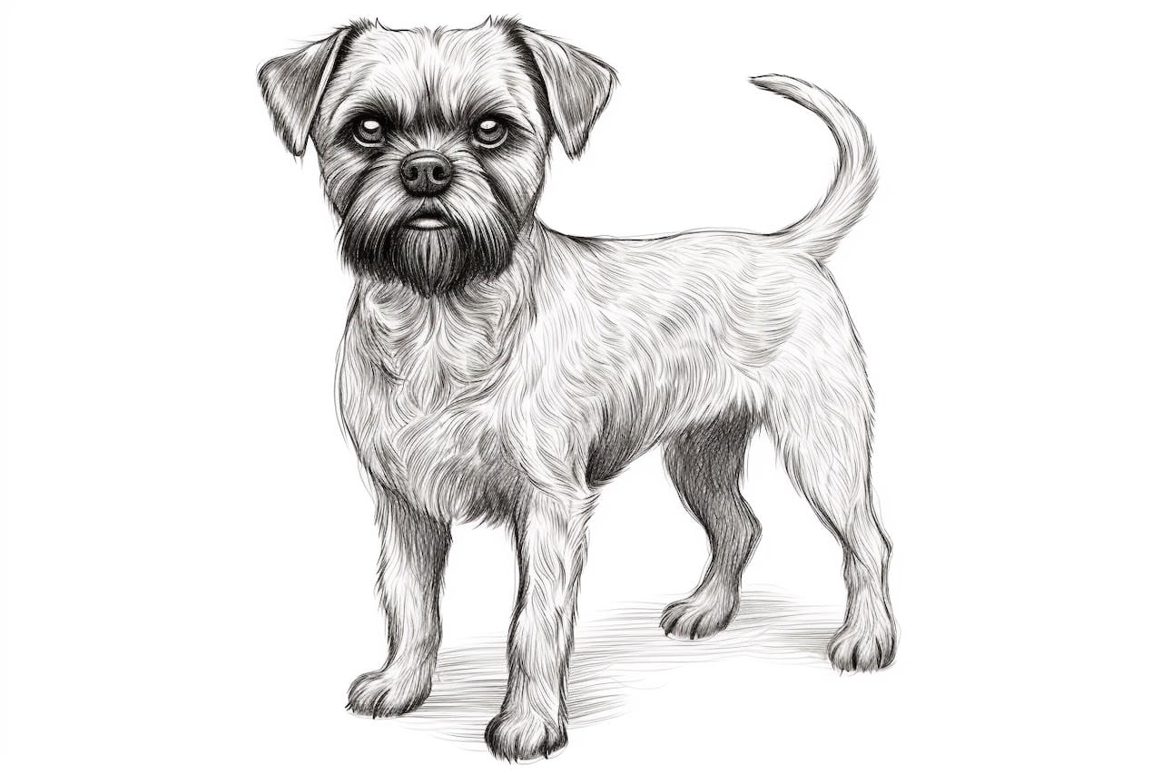 How to draw a border terrier