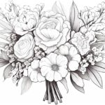 how to draw a bouquet of flowers