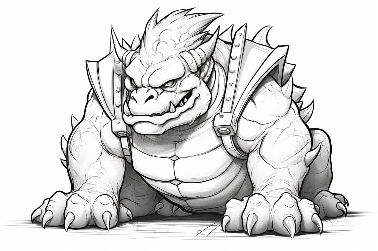 How to draw Bowser