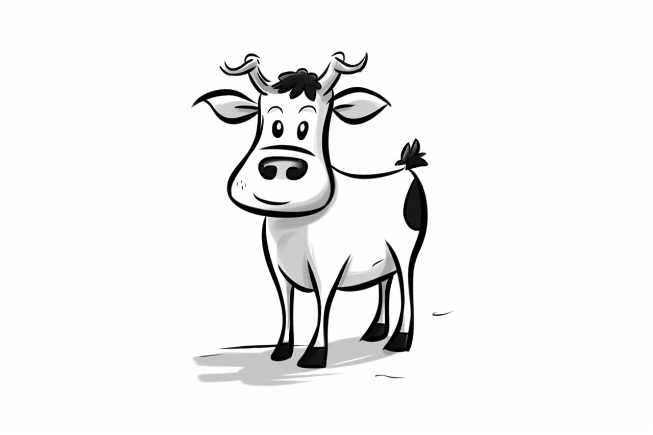 How to draw a Cartoon Cow