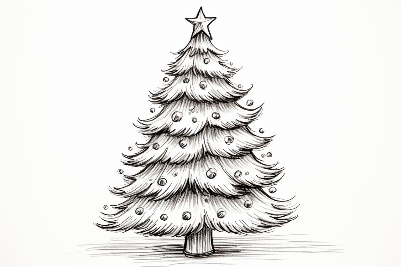 How to Draw a Christmas Tree - Yonderoo