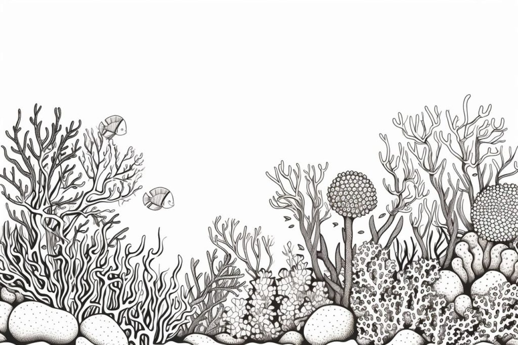 How To Draw A Coral Reef Yonderoo