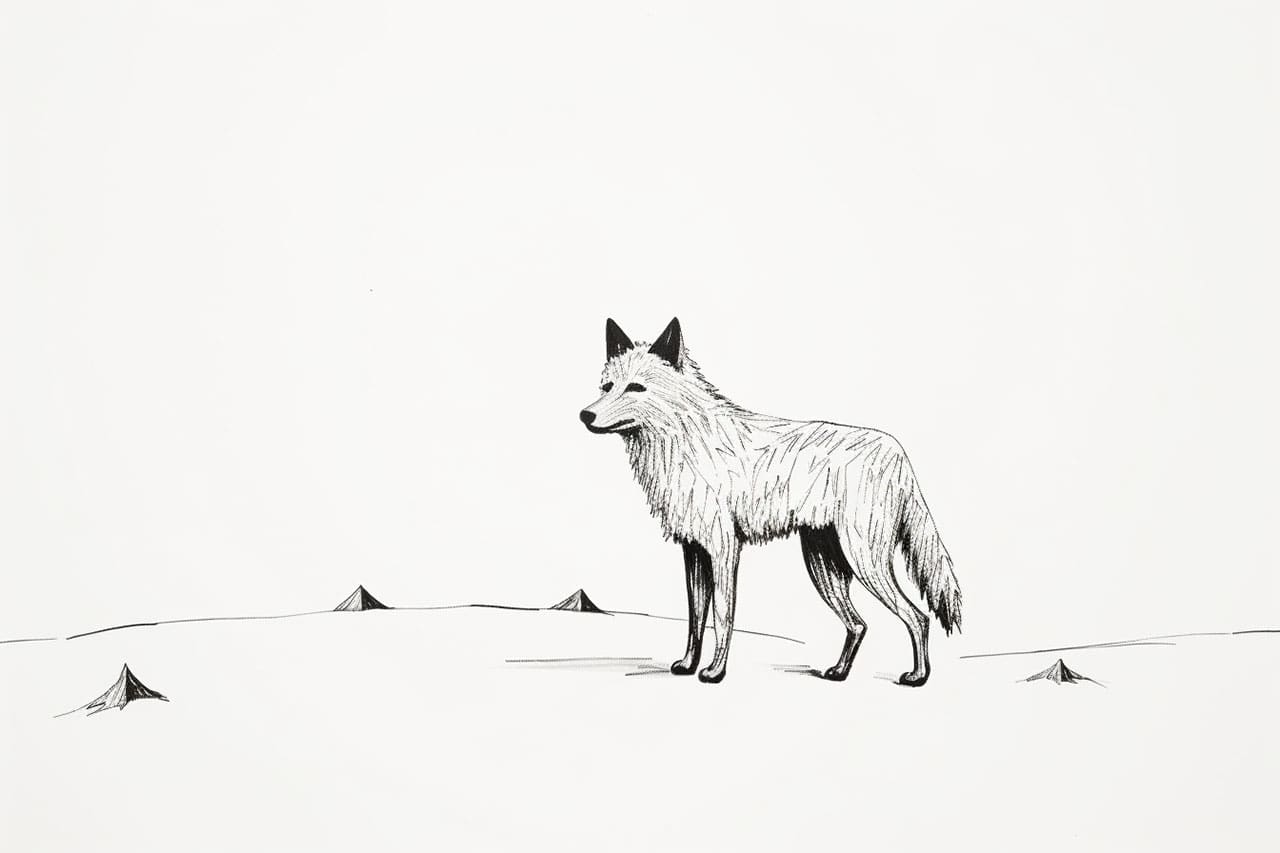 How to draw a coyote