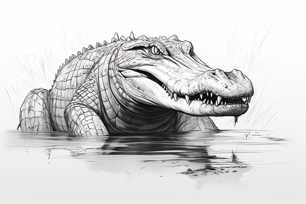 How to draw a crocodile