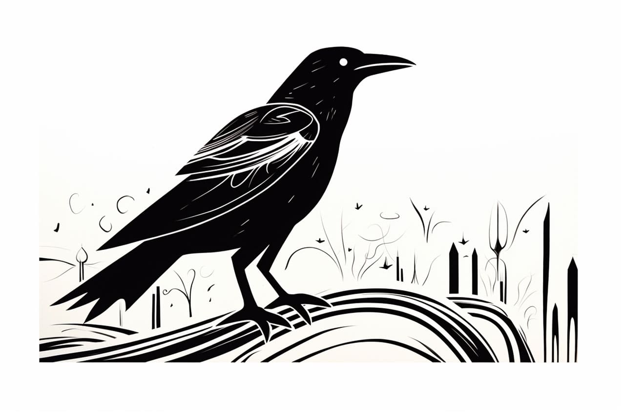 How to draw a crow