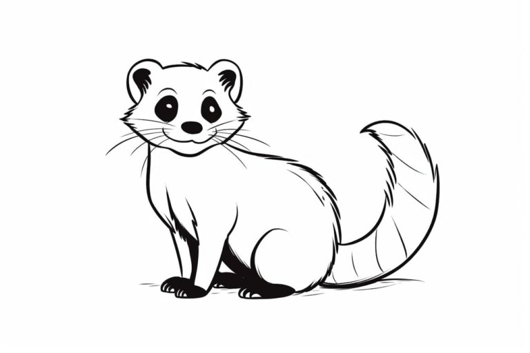 how to draw a ferret