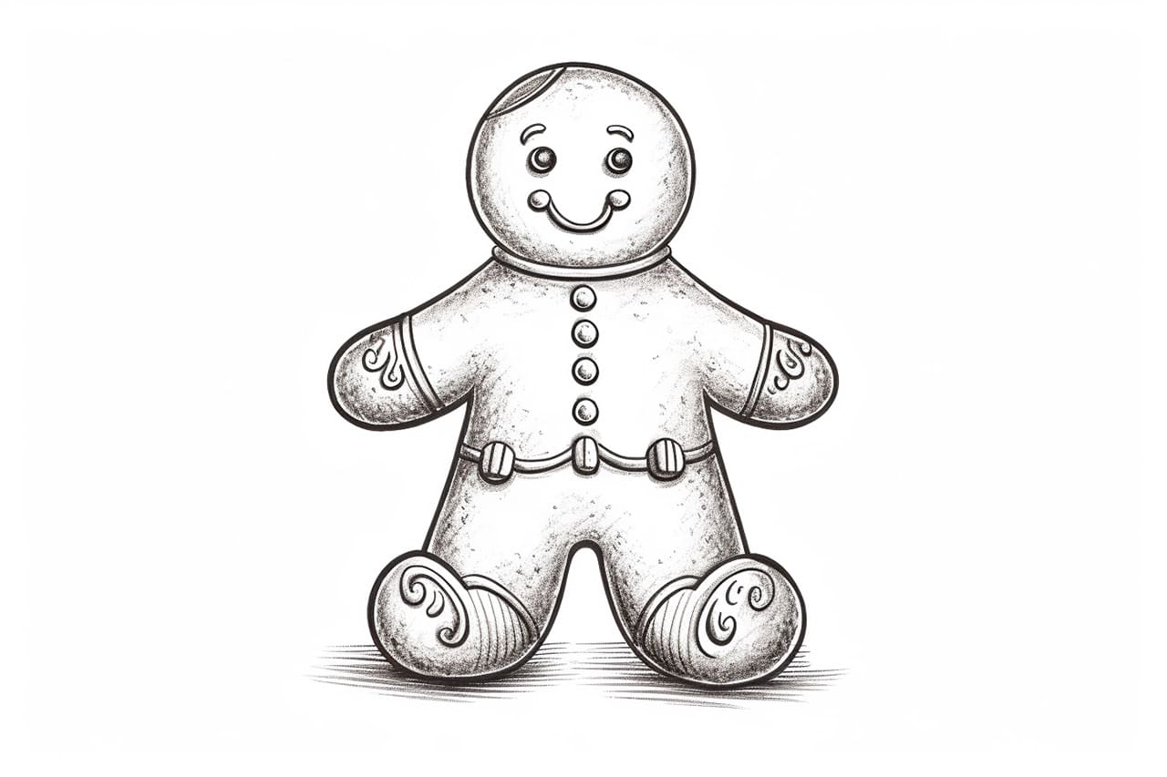How to draw a gingerbread man