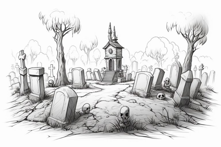 How to draw a graveyard