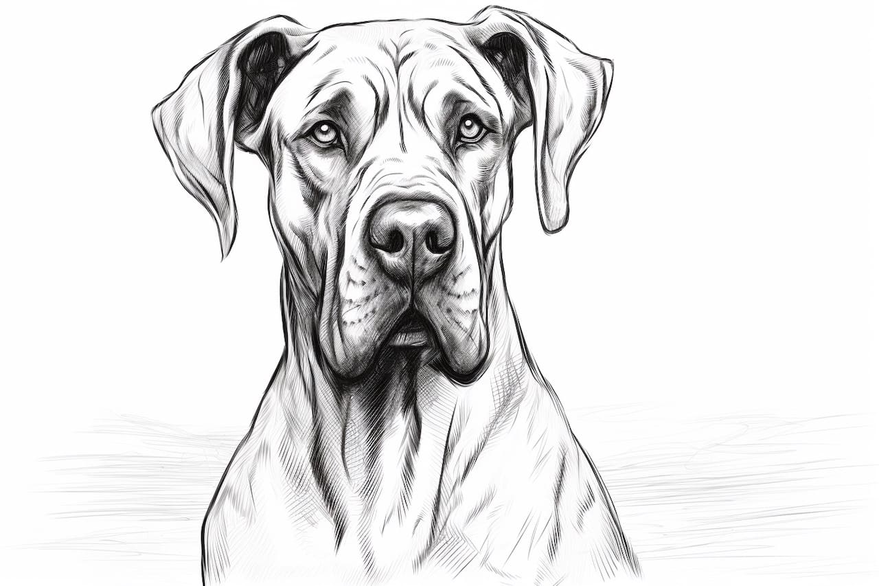 How to draw a Great Dane