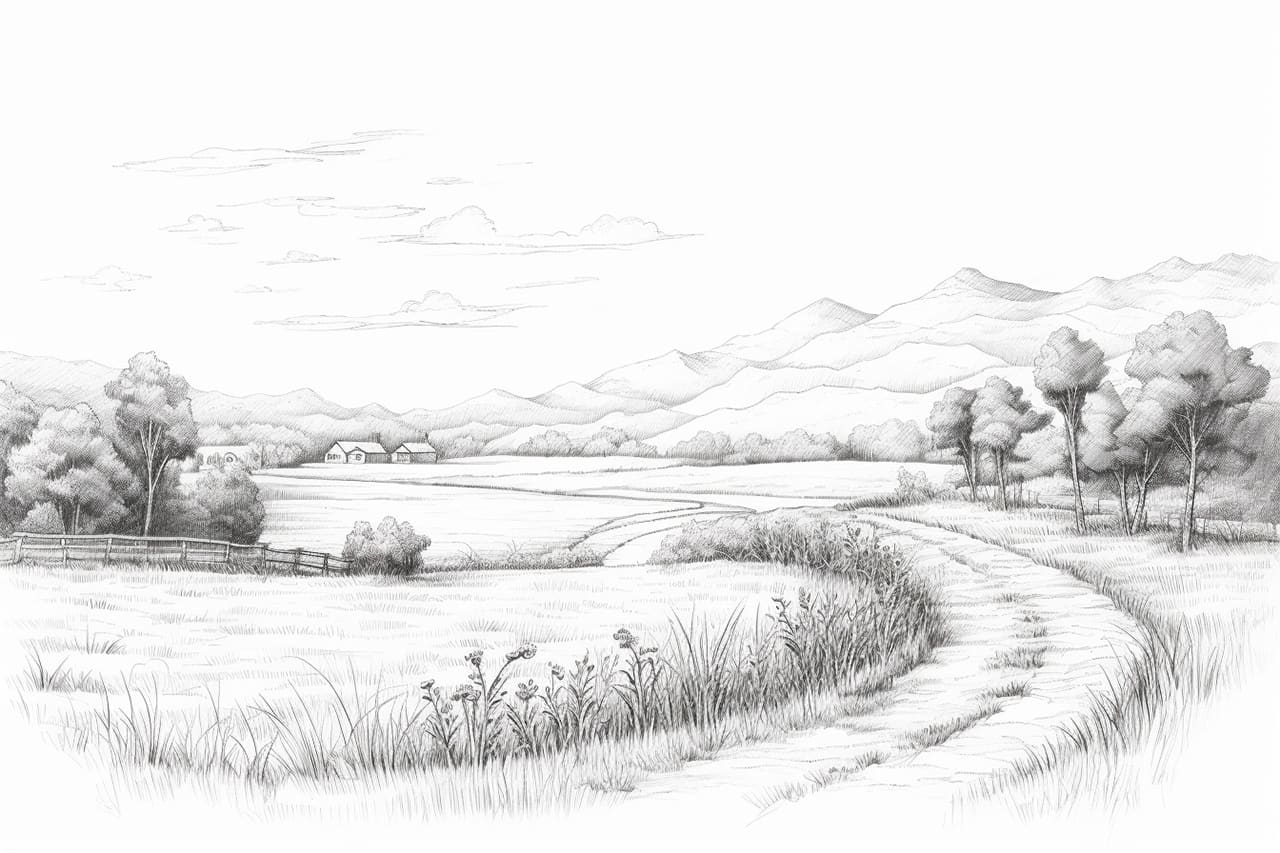 How to draw a landscape