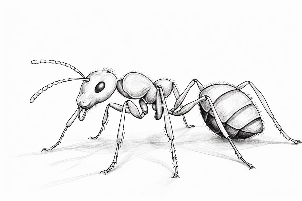 How to draw a leafcutter ant