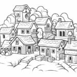 How to draw a Minecraft Village