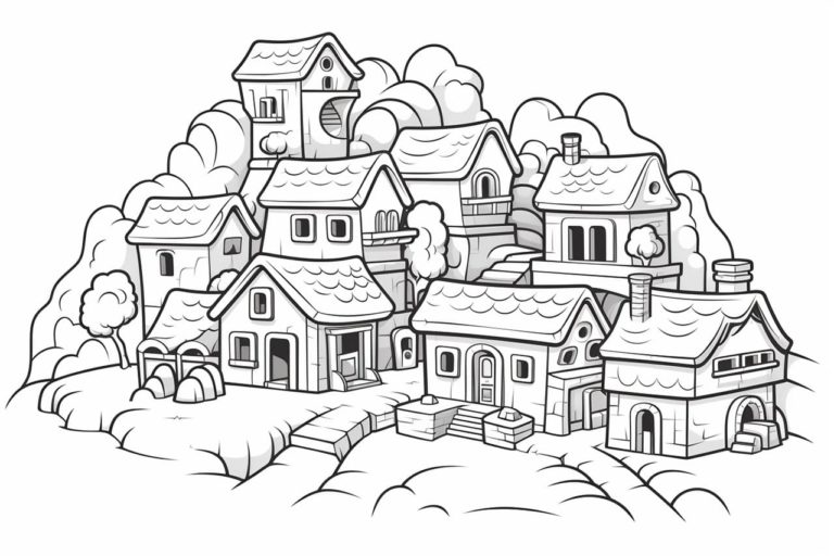 How to draw a Minecraft Village