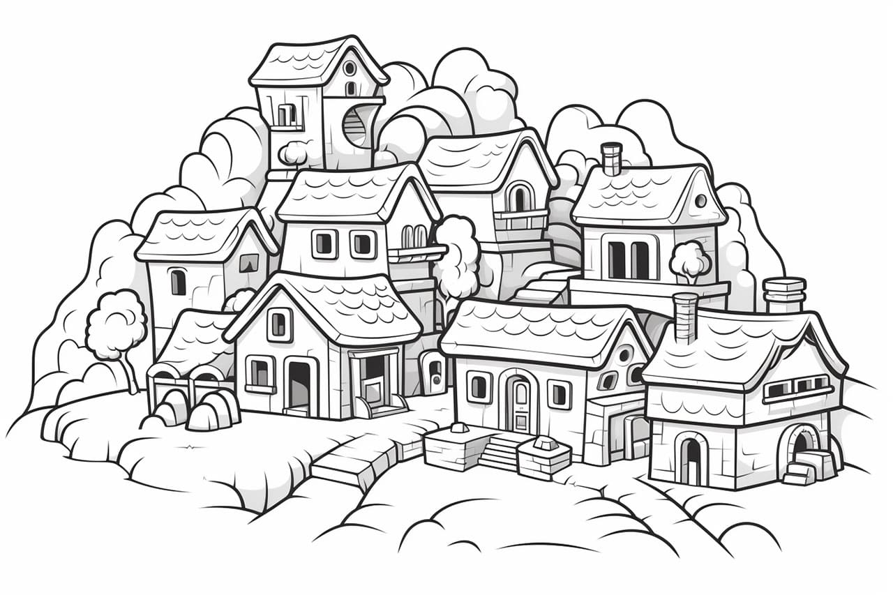 How to Draw a Minecraft Village Yonderoo