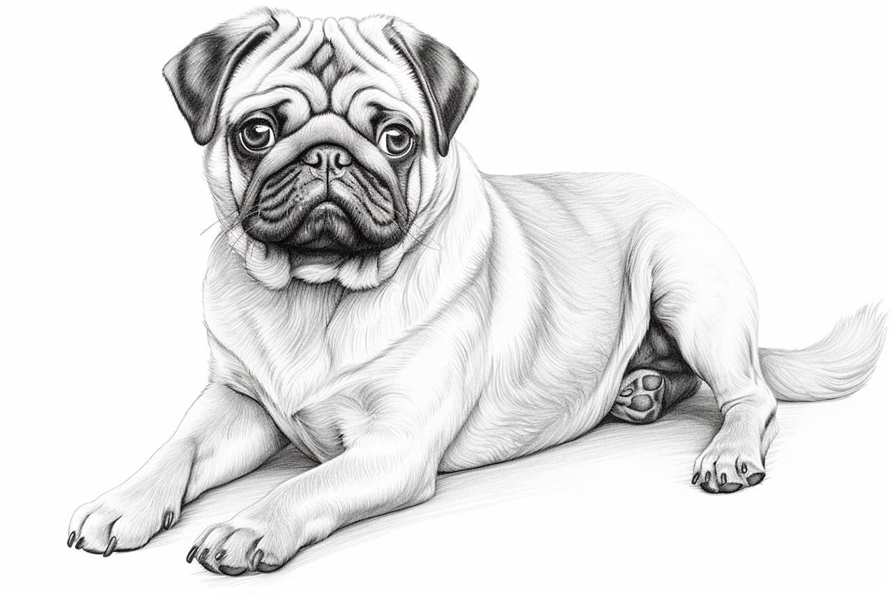 How to draw a pug