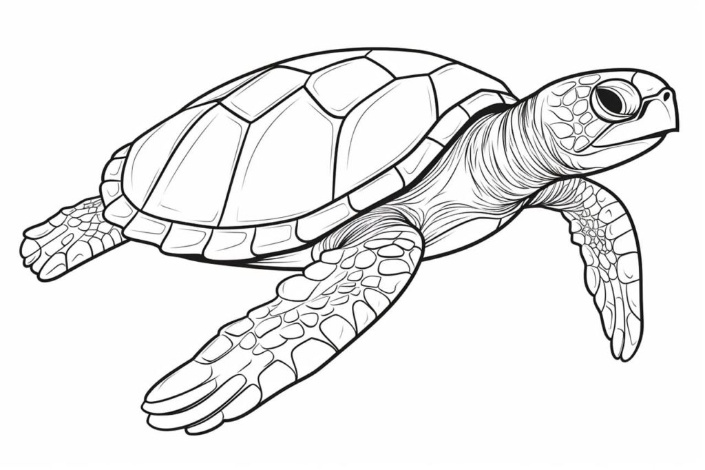 How To Draw A Sea Turtle - Yonderoo