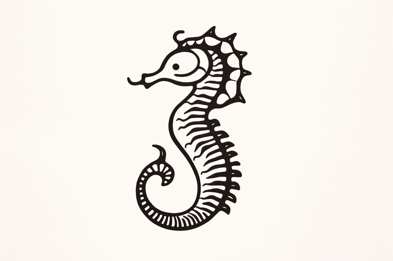 How to draw a seahorse