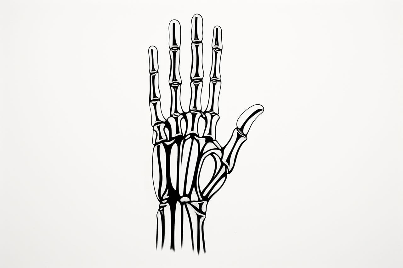 How to draw a skeleton hand