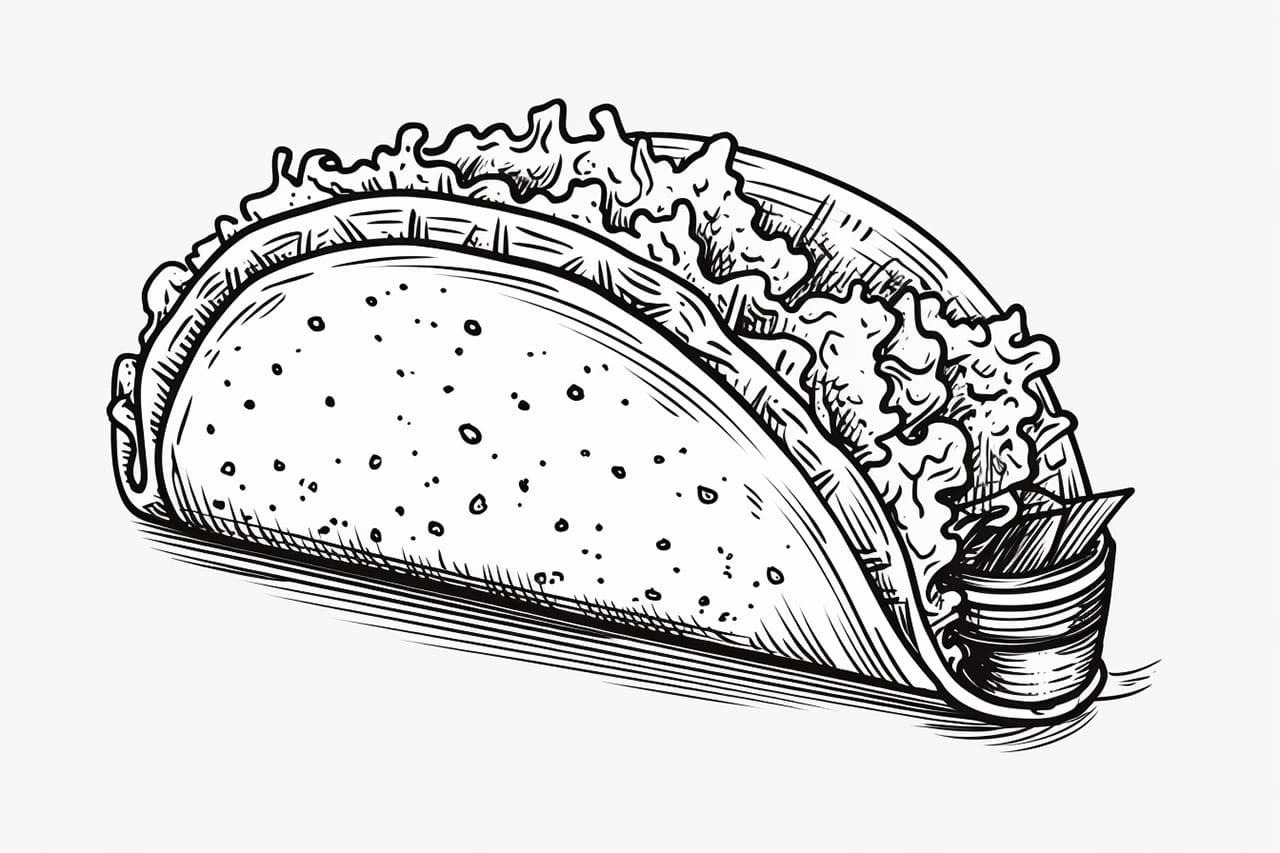 How to draw a taco