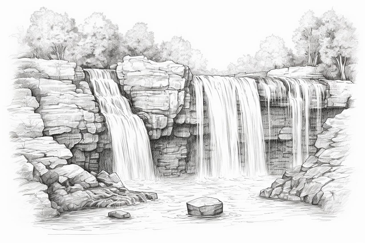 How to draw a waterfall