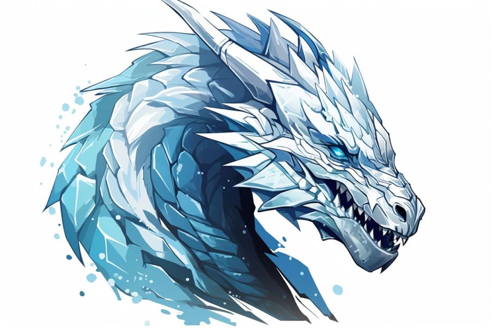 drawing of an ice dragon