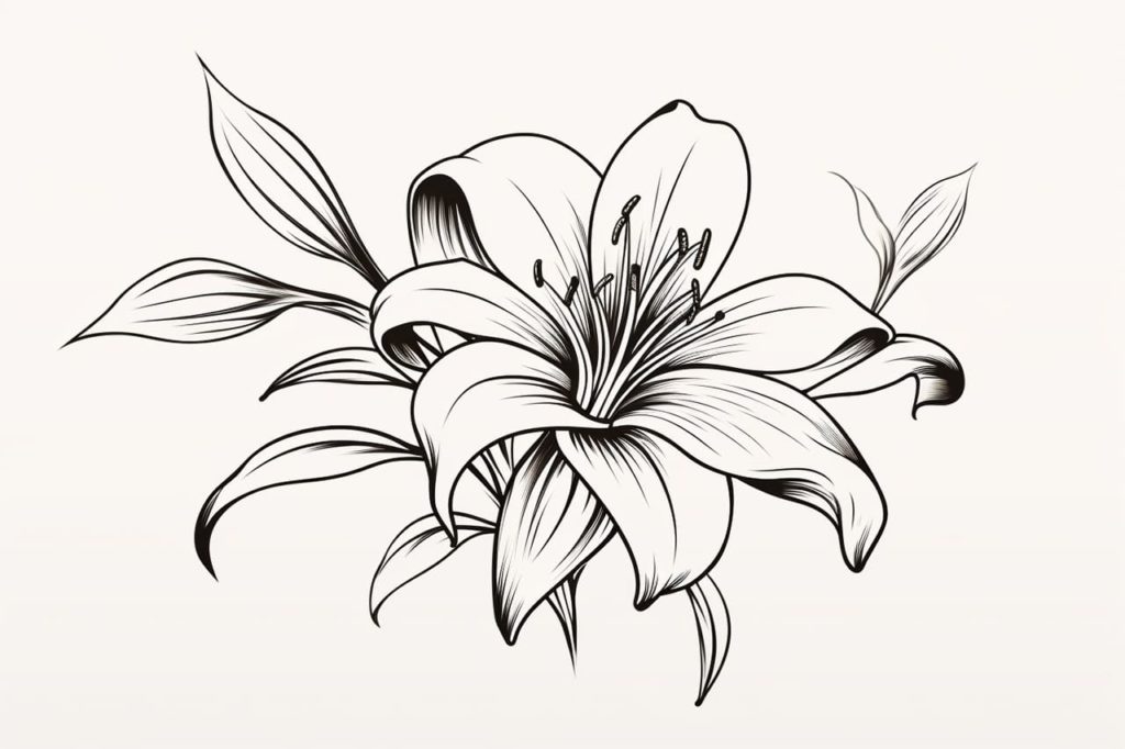 drawing of a lily