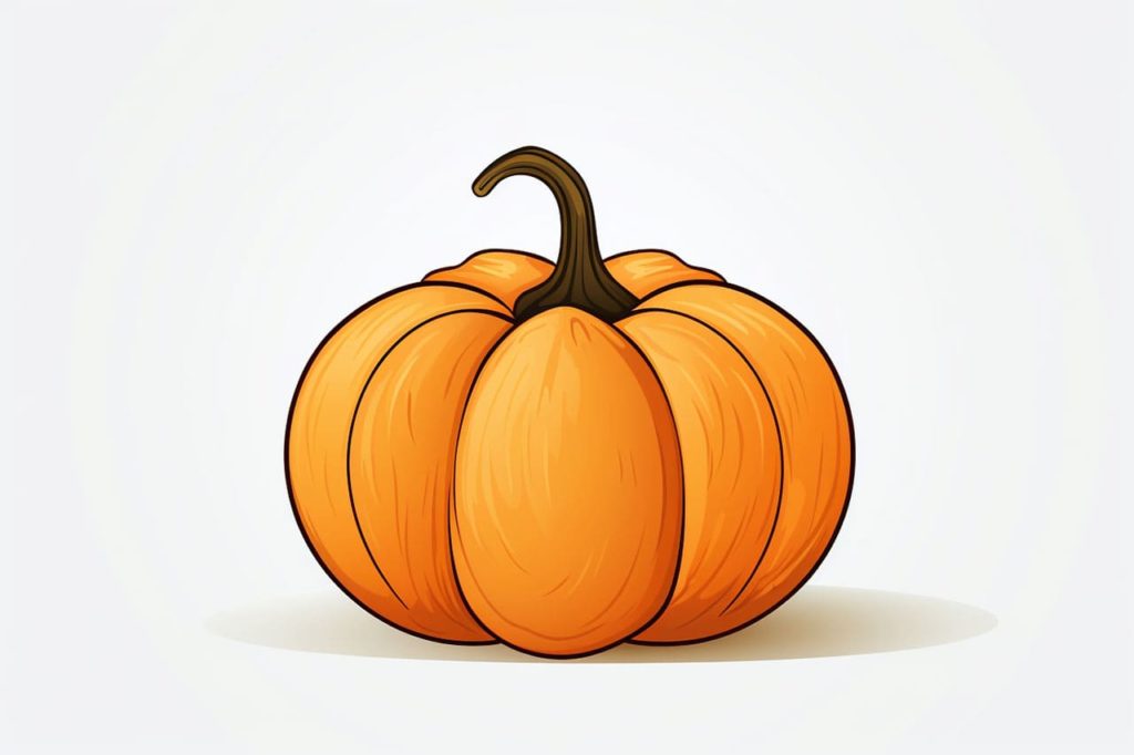 orange pumpkin drawing
