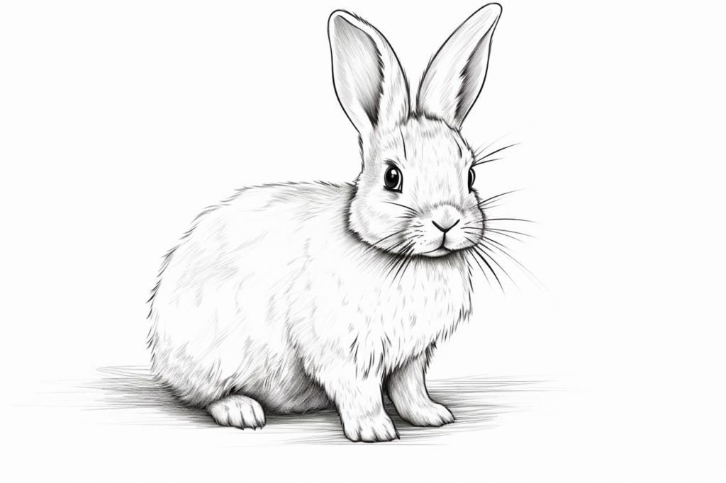 rabbit pencil drawing