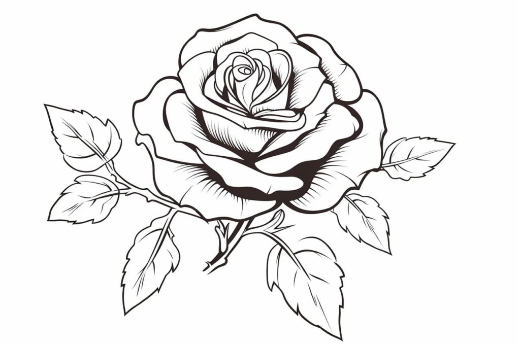 drawing of a rose