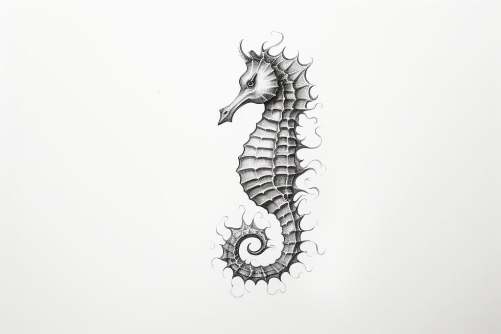seahorse drawing