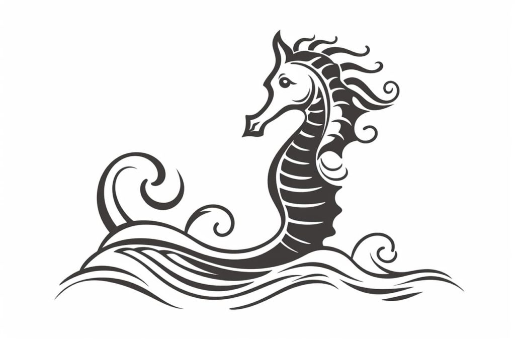 drawing of a seahorse