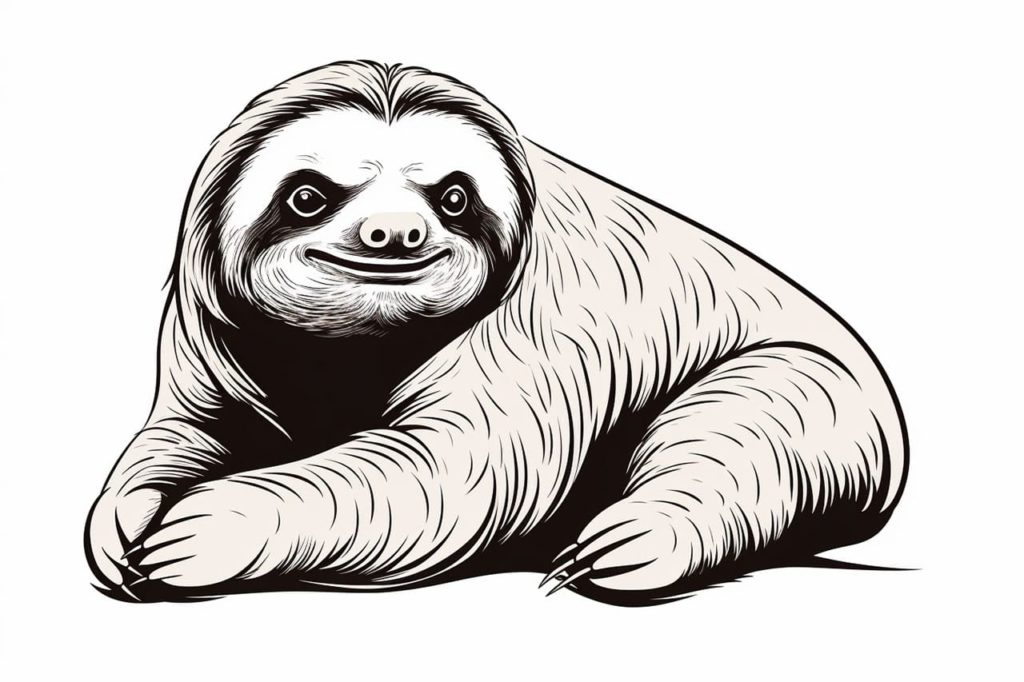drawing of a sloth
