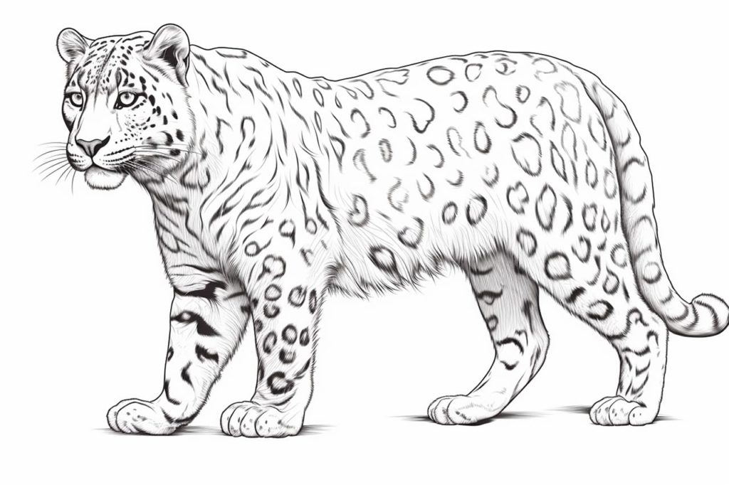 drawing of a snow leopard