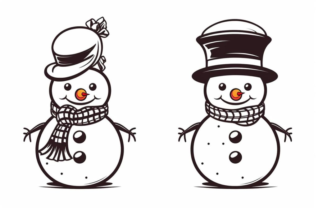 two cute snowmen