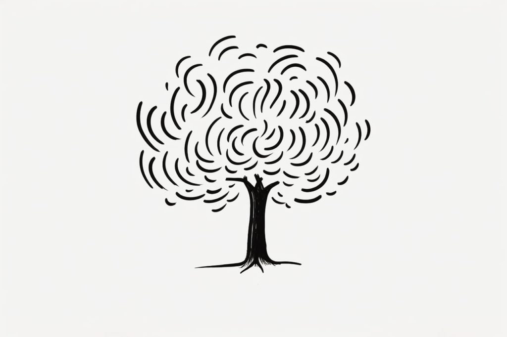 Whimsical tree drawing
