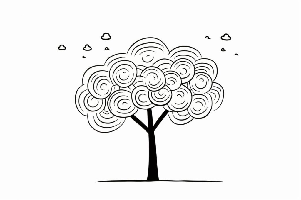 cartoon drawing of a tree
