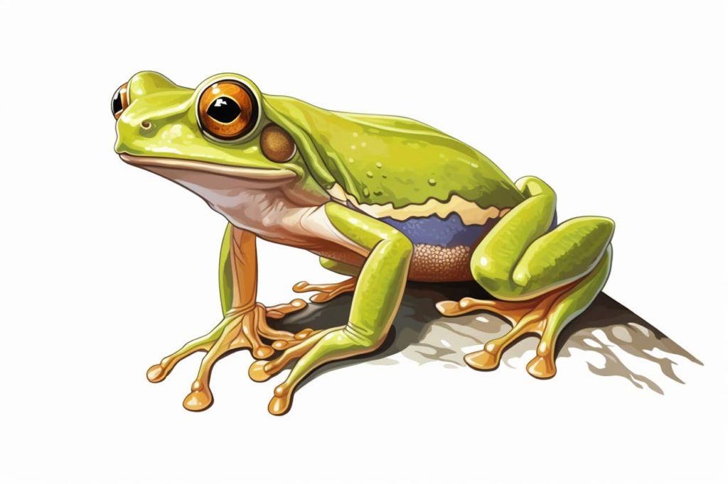 color drawing of a tree frog