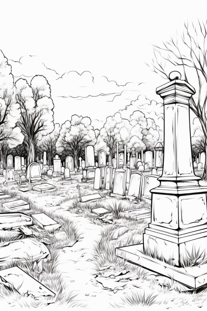 old cemetery drawing