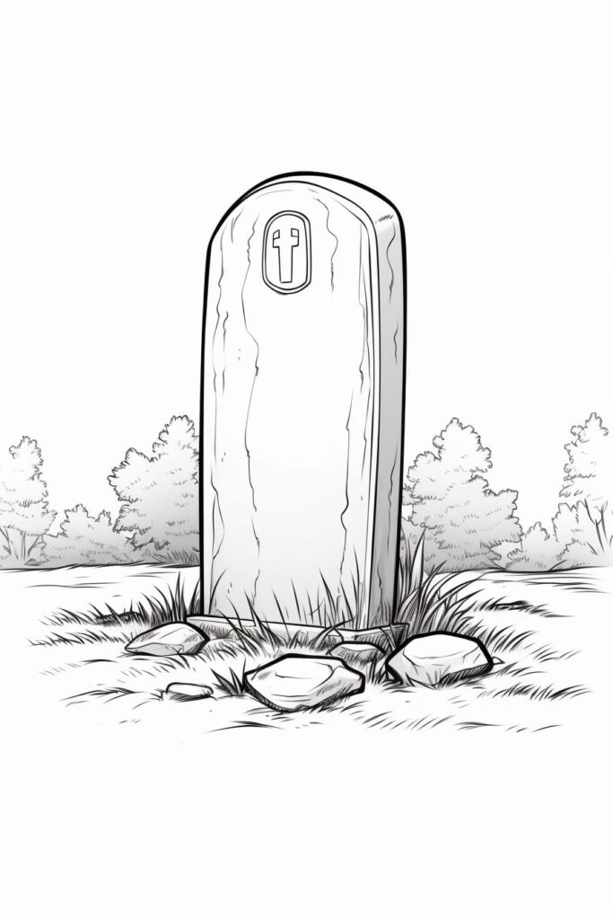 polished tombstone sketch