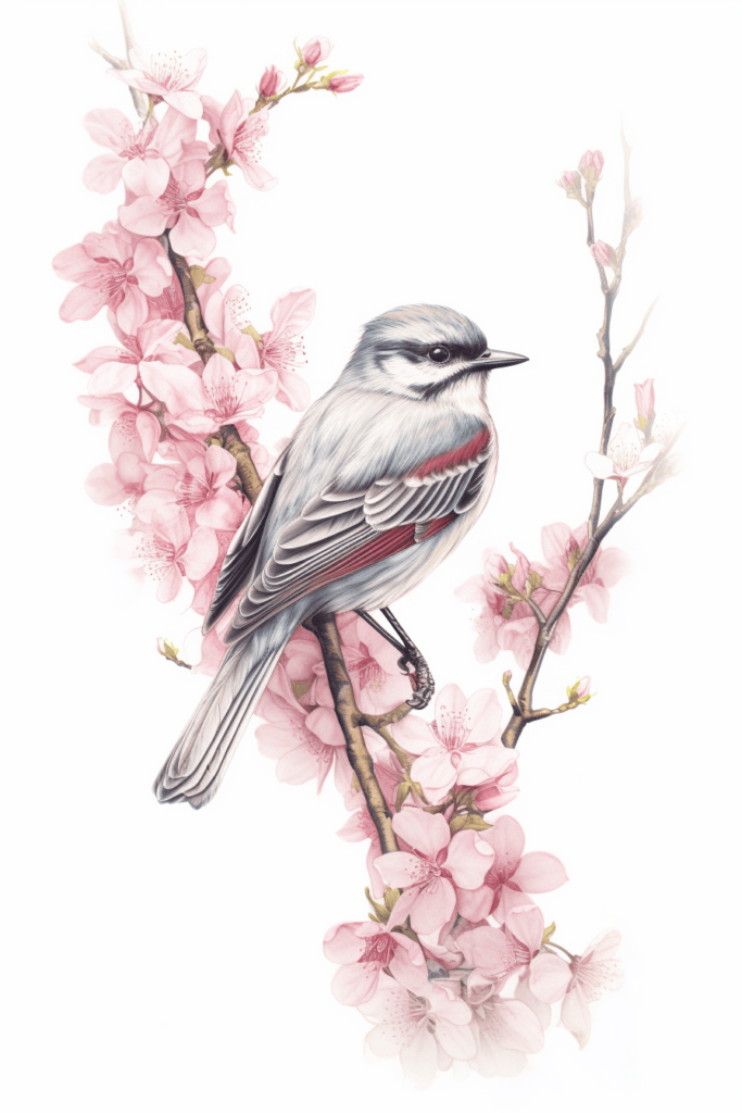 bird among blossoms