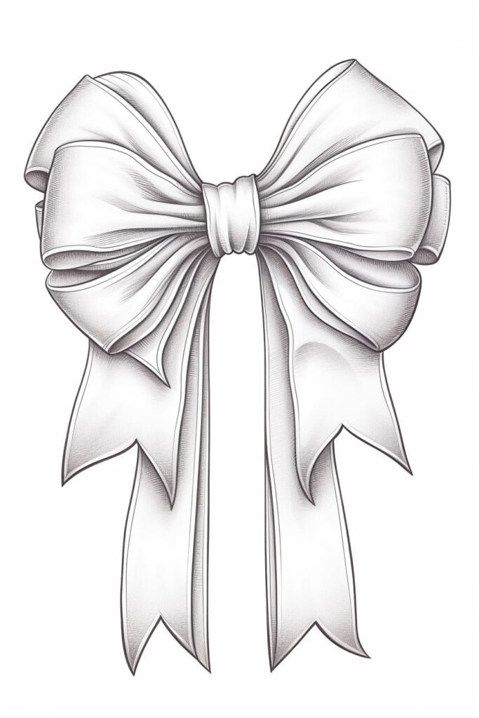 black and white bow sketch