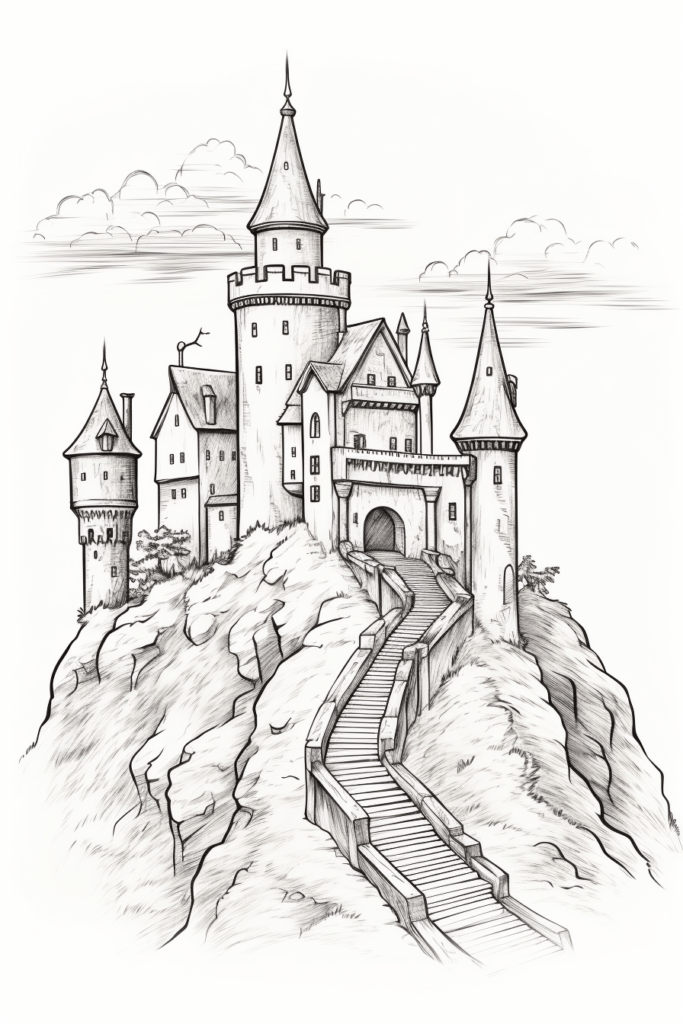 sketch of a castle