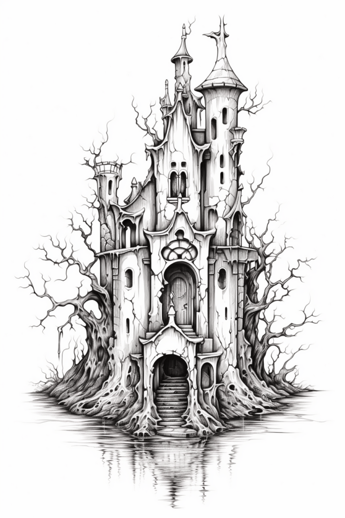 creepy haunted castle