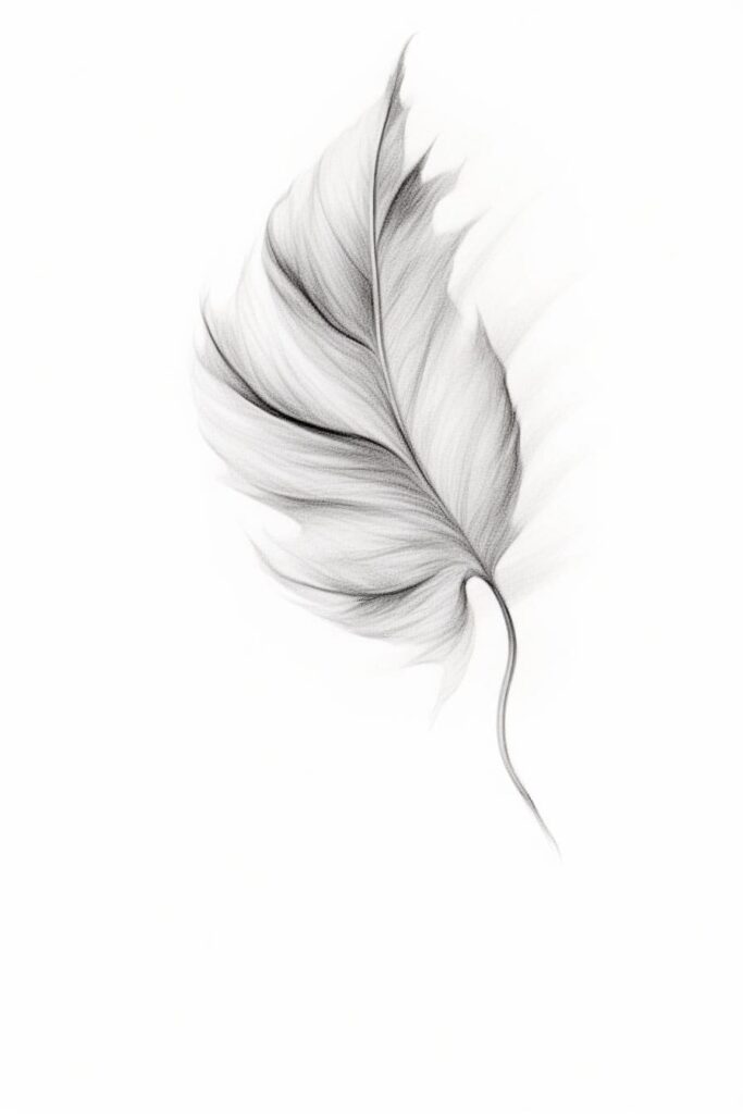 sketch of a falling leaf