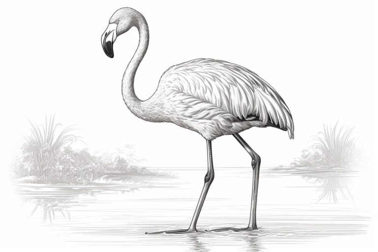 how to draw a flamingo