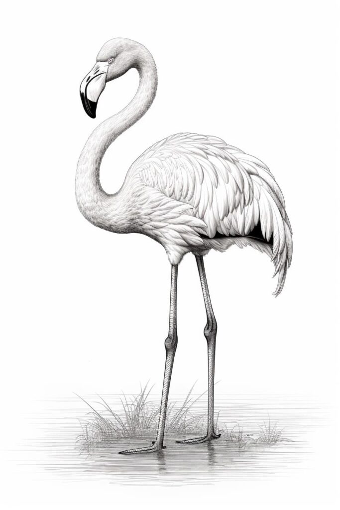 flamingo sketch