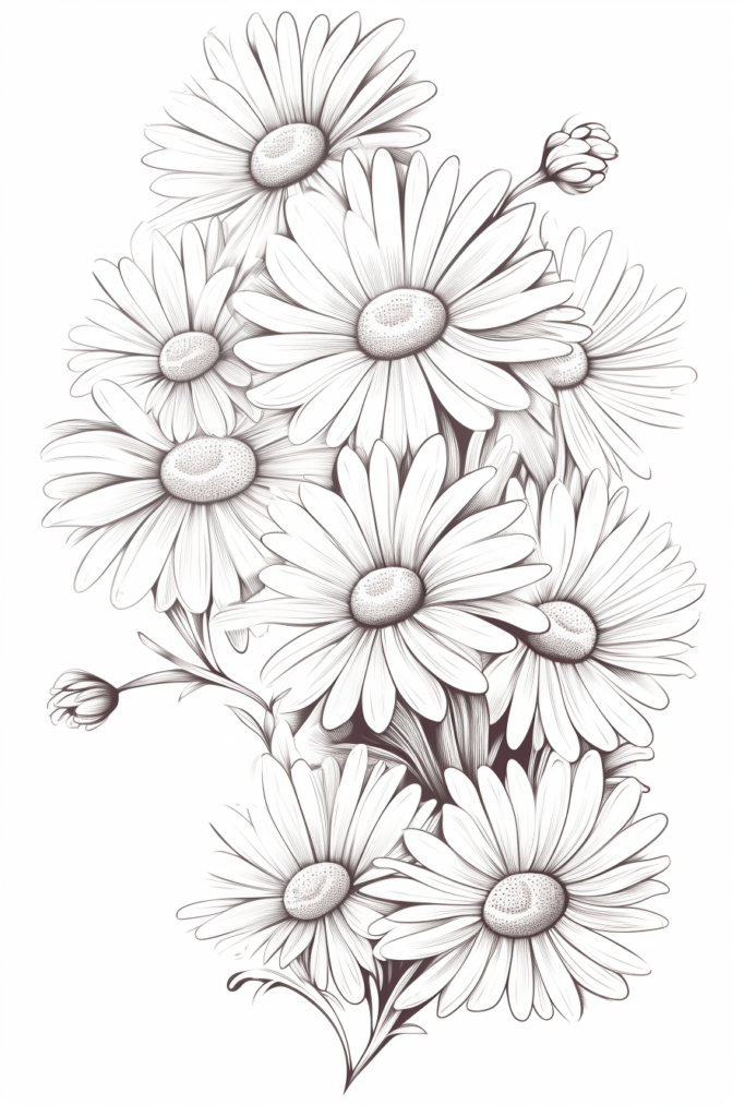 sketch of daisies