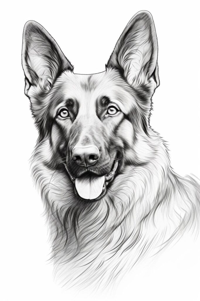 drawing of a german shepherd