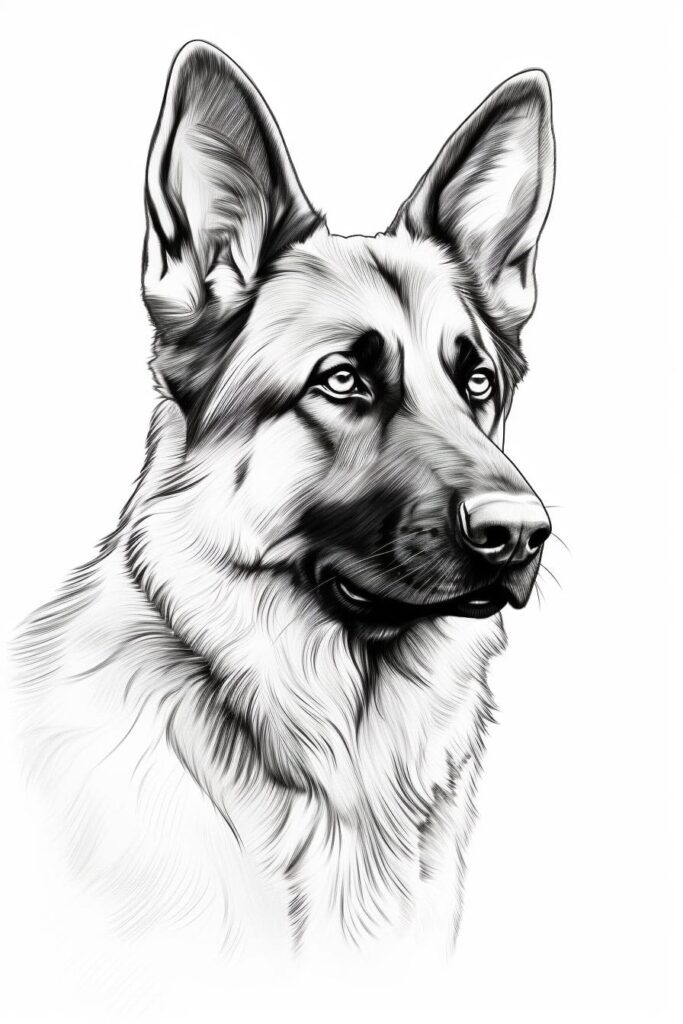 German shepherd sketch