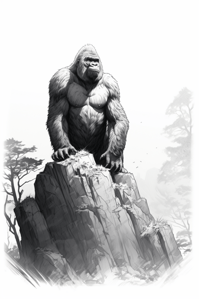 gorilla on a rock